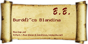 Burdács Blandina névjegykártya